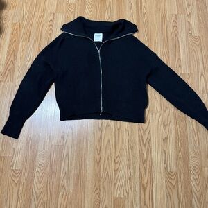 Abercrombie & Fitch Black Zip-Up Sweater